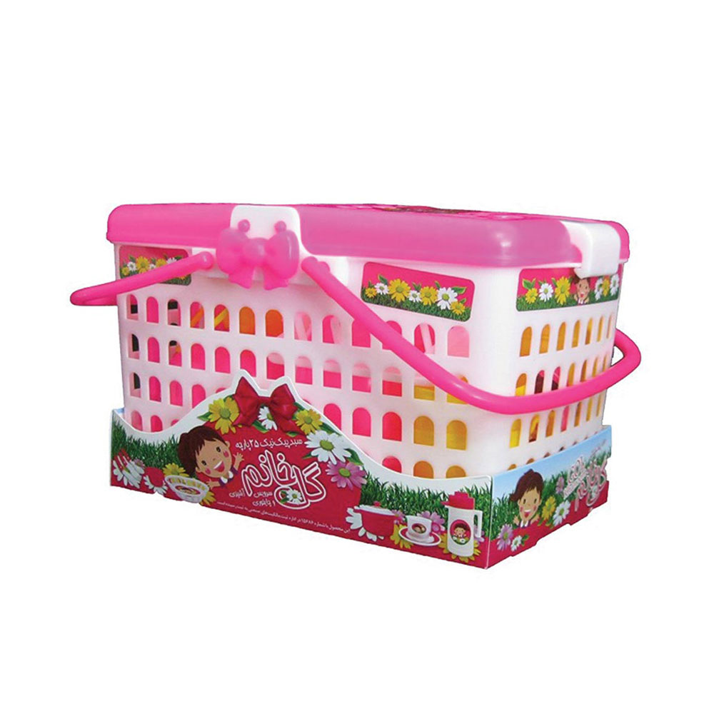 سبد پیک نیک 25 پارچه گل خانم